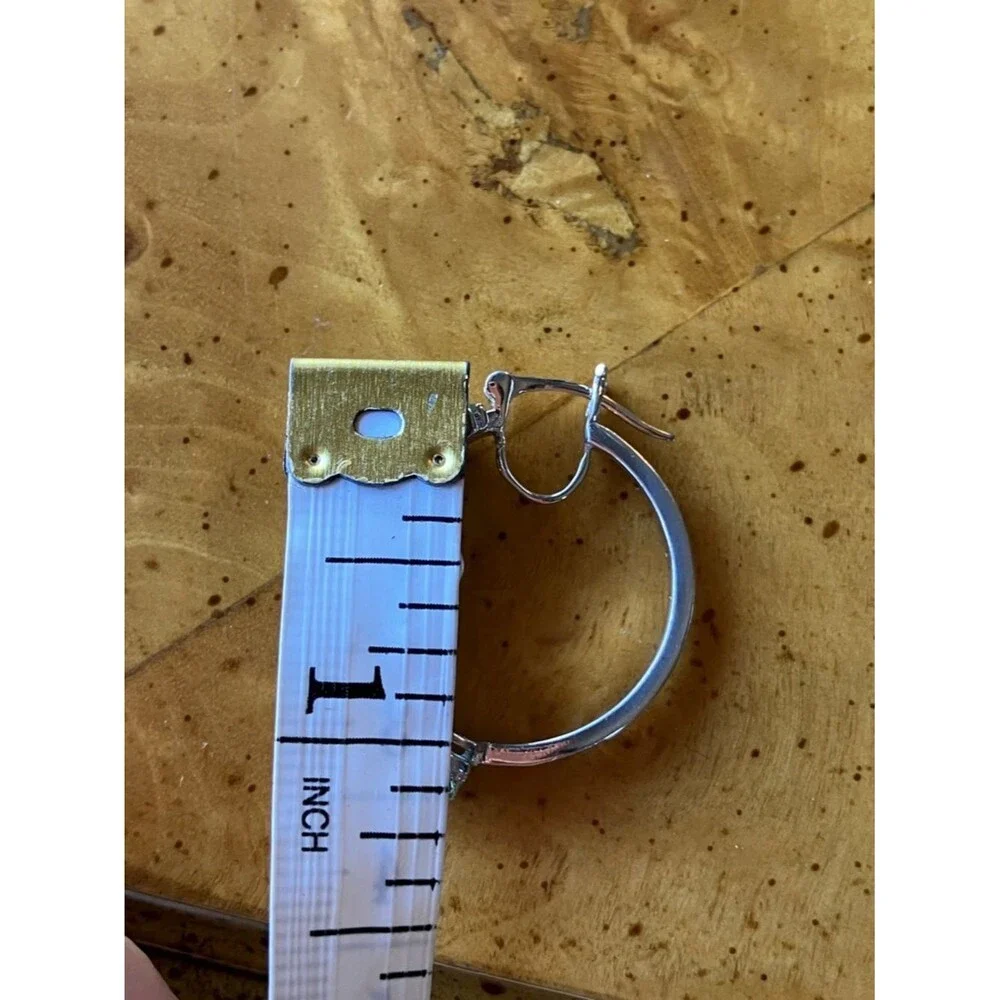 Natural Green Apatite Sterling Silver Hoop Earrings